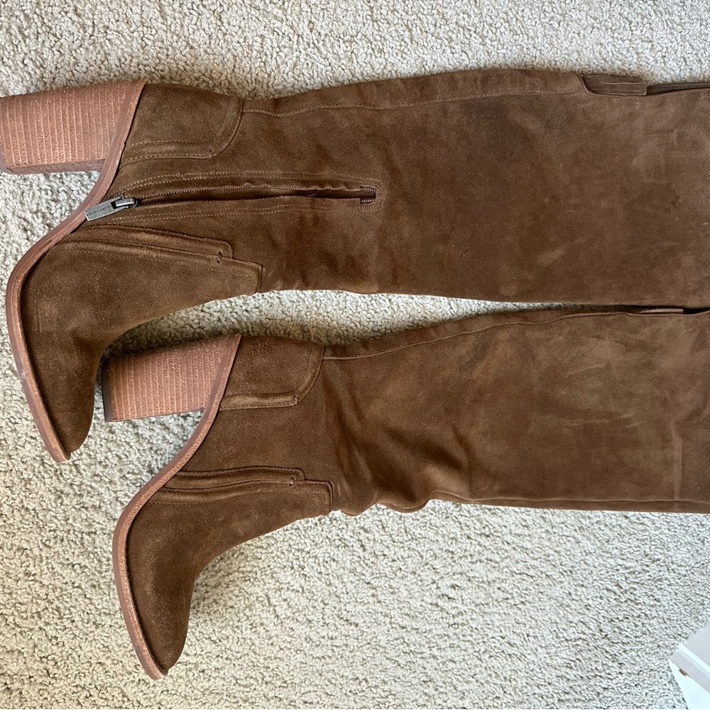 Vince Camuto Tan Suede Over the Knee Boots